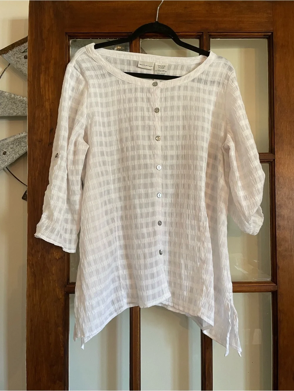 White Stag White Button-Front Gauze Tunic